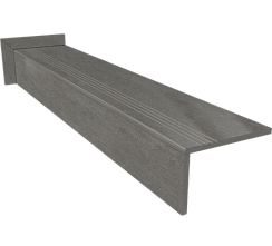 Ступень керамогранит Фондамента 120x30, тёмно-серая, матовая  120x30 Матовый Светло-серый Тёмно-серый Серый