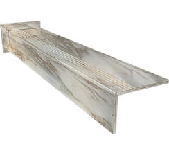 Ступень керамогранит Calacatta Oro 160x30, бежевая, глянцевая  160x30 Глянцевый Бежевый