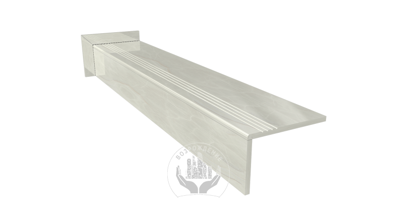 Ступень керамогранит Onyx Lugano 160x30, белая, глянцевая  160x30 Глянцевый Бежевый