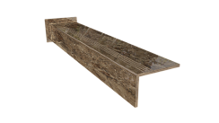 Ступень керамогранит Breccia Paradiso 160x30, коричневая, глянцевая  160x30 Глянцевый Коричневый