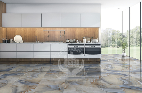 Ступень керамогранит Superb Satuario Grande 120x30, белая, глянцевая  120x30 Глянцевый Белый