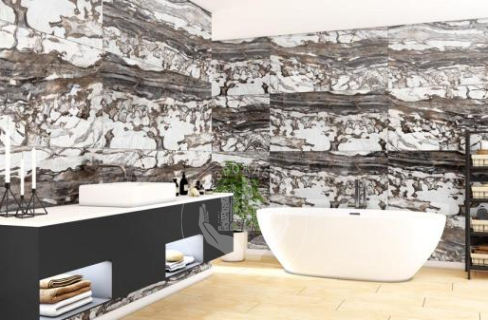 Ступень керамогранит Calacatta Oro 160x30, бежевая, глянцевая  160x30 Глянцевый Бежевый