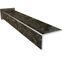 Ступень керамогранит Emperador Dark 120x30, черная, глянцевая  120x30 Глянцевый Черный
