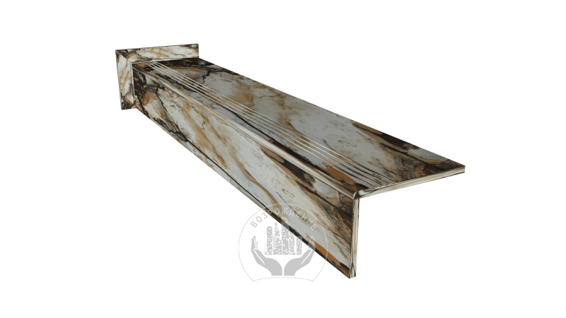 Ступень керамогранит Typhoon Gold 160x30, коричневая, металлик  160x30 Металлик Коричневый
