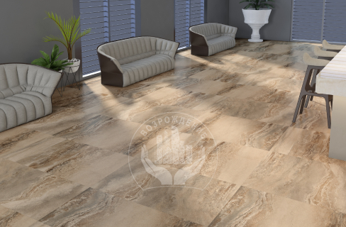 Керамогранит Slate Natural 120x60, коричневый, серый, матовый OC0000037 120x60 Матовый Коричневый Серый