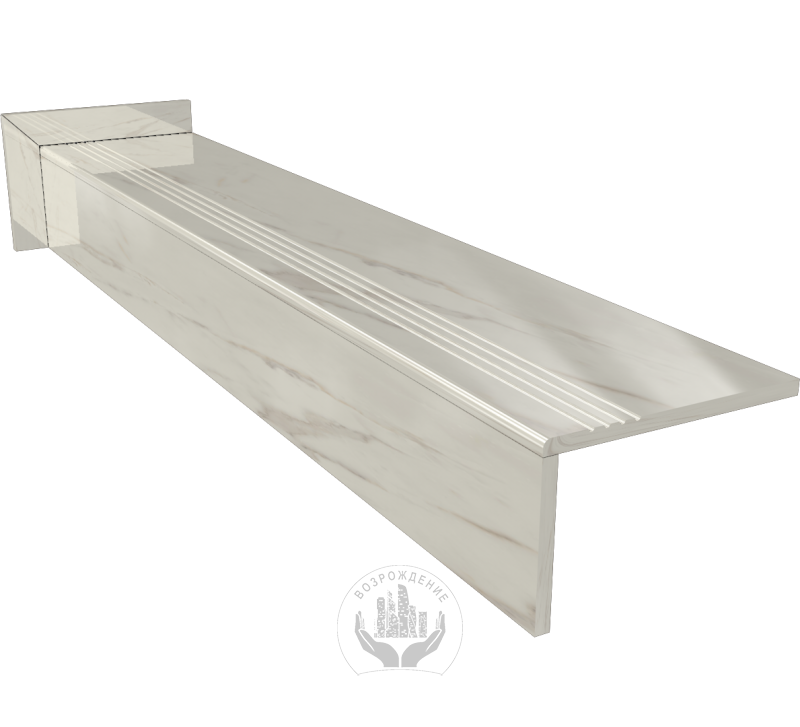 Ступень керамогранит Ideal 120x30, светло-серая, неполированная  120x30 Неполированный Светло-серый